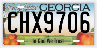 GA license plate CHX9706