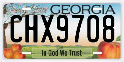 GA license plate CHX9708
