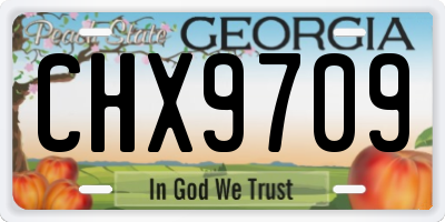 GA license plate CHX9709