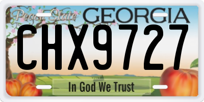 GA license plate CHX9727