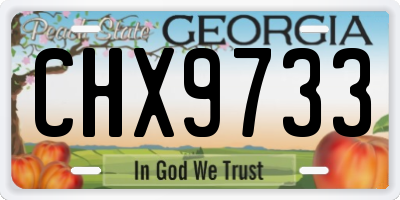 GA license plate CHX9733