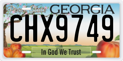 GA license plate CHX9749