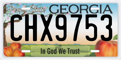 GA license plate CHX9753
