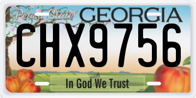 GA license plate CHX9756