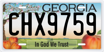 GA license plate CHX9759