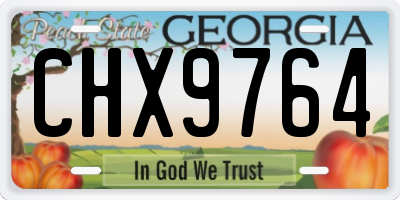 GA license plate CHX9764