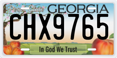 GA license plate CHX9765