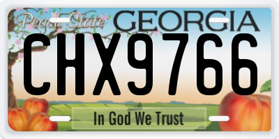 GA license plate CHX9766