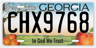 GA license plate CHX9768