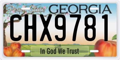 GA license plate CHX9781