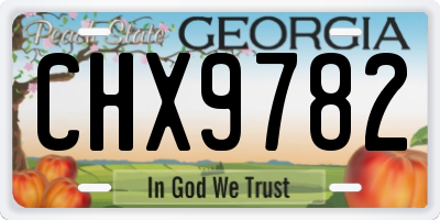 GA license plate CHX9782