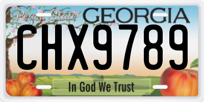 GA license plate CHX9789