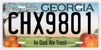 GA license plate CHX9801