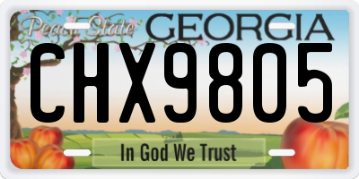GA license plate CHX9805