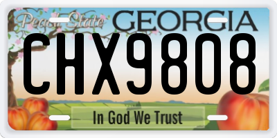 GA license plate CHX9808