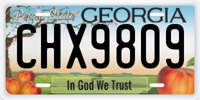 GA license plate CHX9809