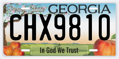 GA license plate CHX9810