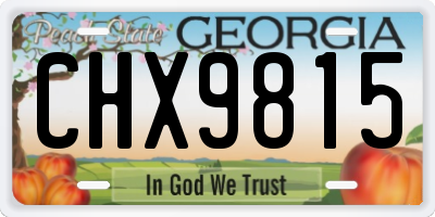 GA license plate CHX9815