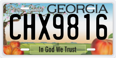 GA license plate CHX9816