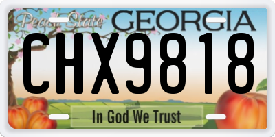 GA license plate CHX9818