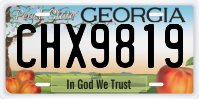 GA license plate CHX9819