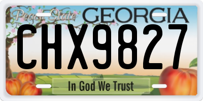 GA license plate CHX9827