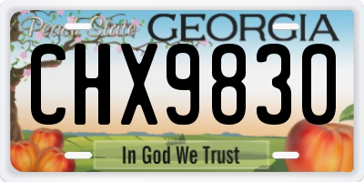 GA license plate CHX9830