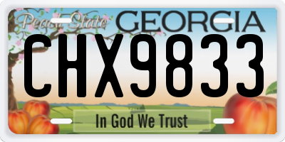 GA license plate CHX9833