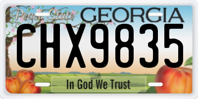 GA license plate CHX9835