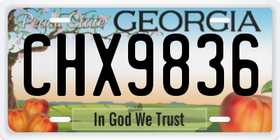 GA license plate CHX9836