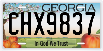 GA license plate CHX9837