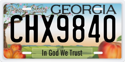 GA license plate CHX9840