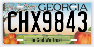 GA license plate CHX9843