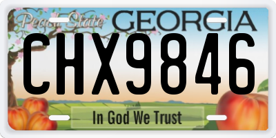 GA license plate CHX9846