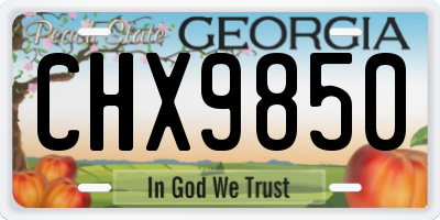 GA license plate CHX9850
