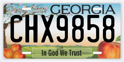 GA license plate CHX9858