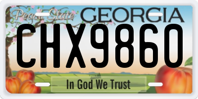 GA license plate CHX9860