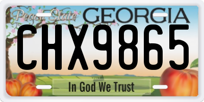 GA license plate CHX9865