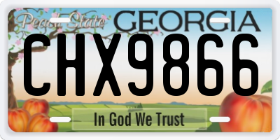 GA license plate CHX9866