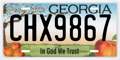 GA license plate CHX9867