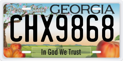 GA license plate CHX9868