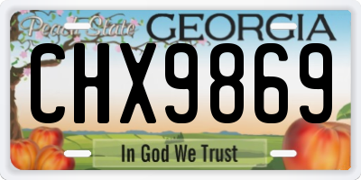 GA license plate CHX9869