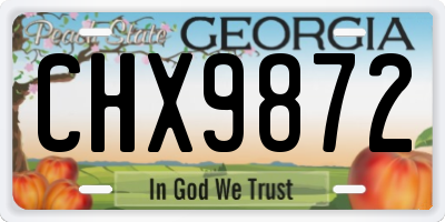 GA license plate CHX9872