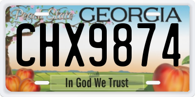 GA license plate CHX9874