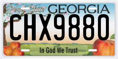 GA license plate CHX9880
