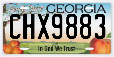 GA license plate CHX9883