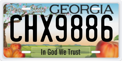 GA license plate CHX9886