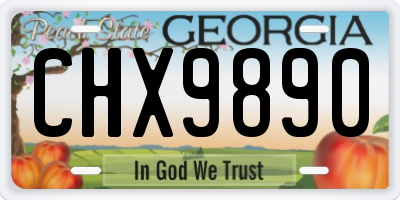 GA license plate CHX9890