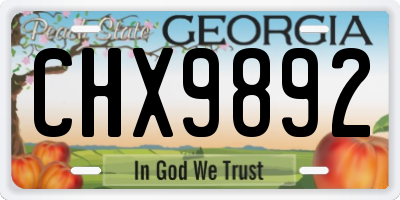 GA license plate CHX9892