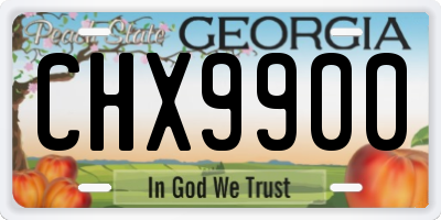 GA license plate CHX9900